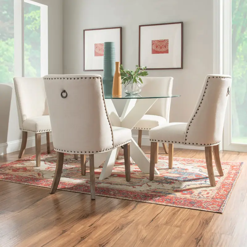 Allard X-base Round Glass Dining Table (Table Only)