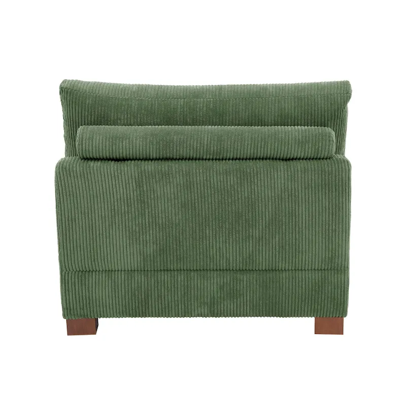Corduroy Upholstered Armless Accent Chair with Adjustable Headrest