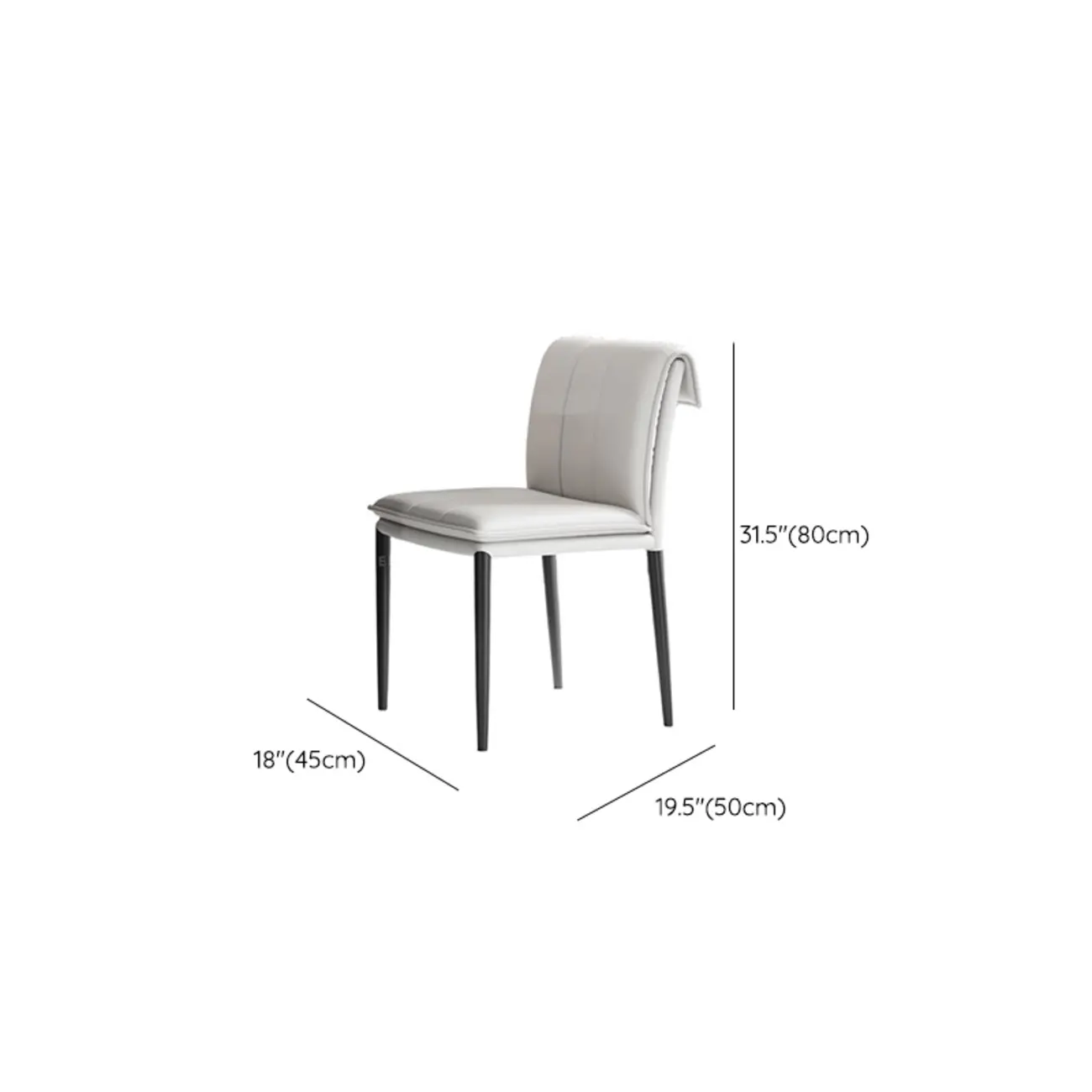 Modern Faux Leather Dining Chair with Alloy Legs