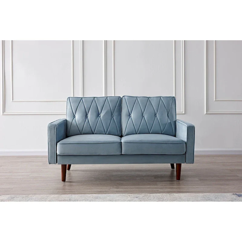 Feemster 57.5 Wide Velvet Tufted Cushion Back Loveseat