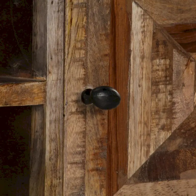 Multi-Tone Solid Mango Wood TV Stand with Drawers & Cabinet – Single