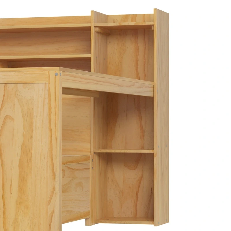 Twin Daybed with Shelves, Trundle & Desk