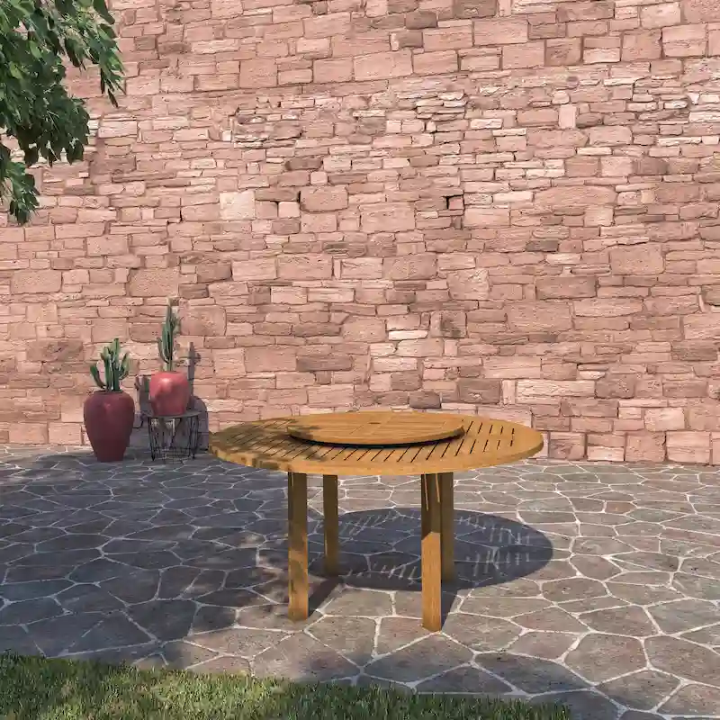 Amazonia Rubi Outdoor Lazy Susan Patio Dining Table
