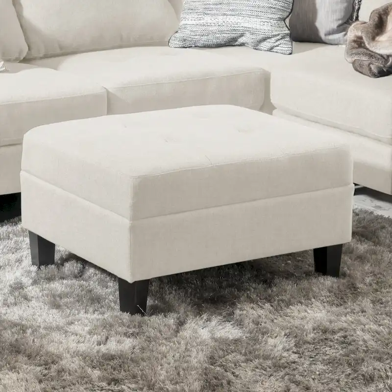 Tufted Fabric Ottoman
