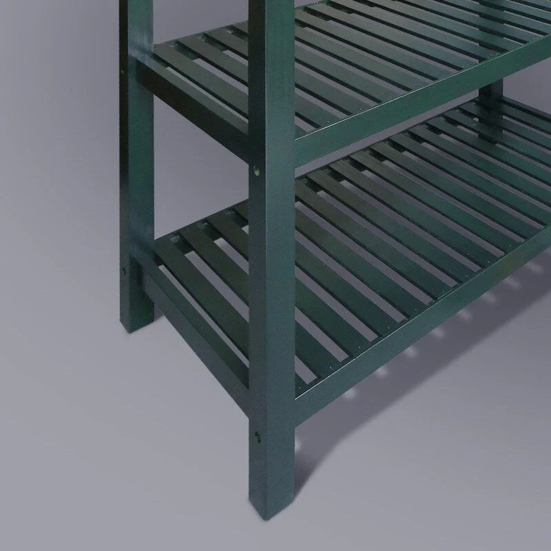 2-shelf Natural Solid Wood Top Kitchen Island - N/A