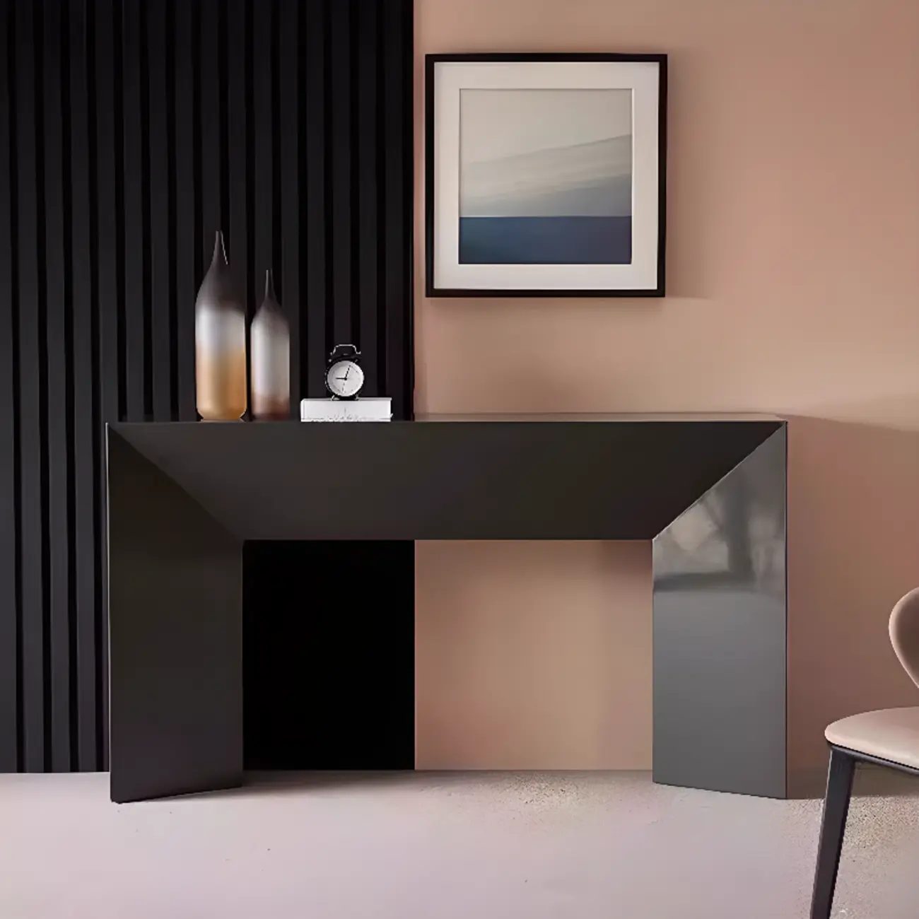 Modern Stone Top Wooden Base Console Table | HomeyFad