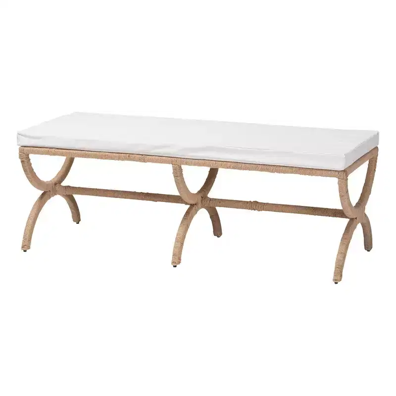 bali & pari Maliyah Natural Seagrass Accent Bench Natural Brown