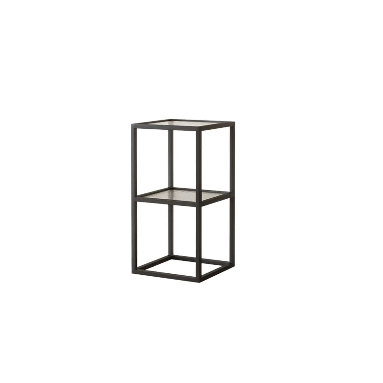 Modern Cube Open Metal Frame Black Bookcase