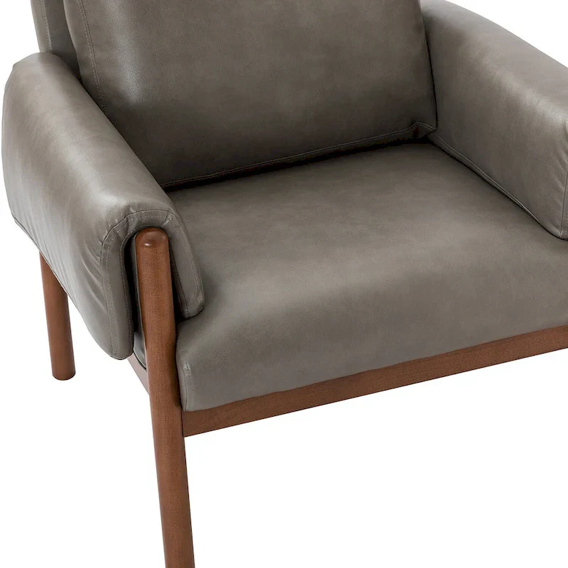 Tiago Comfy Glossy Living Room Armchair with Solid Wood Base Set of 2