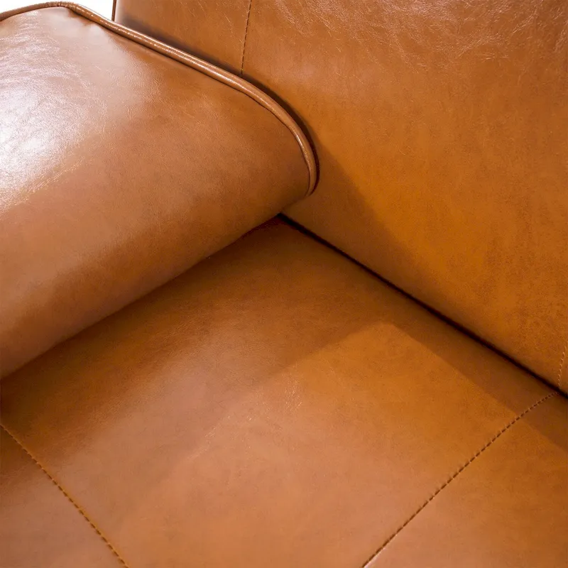 Futon Sofa Bed Couch with Armrest & Cupholders, Faux Leather Sofa Bed Couch Convertible Folding Reclining Small Couch