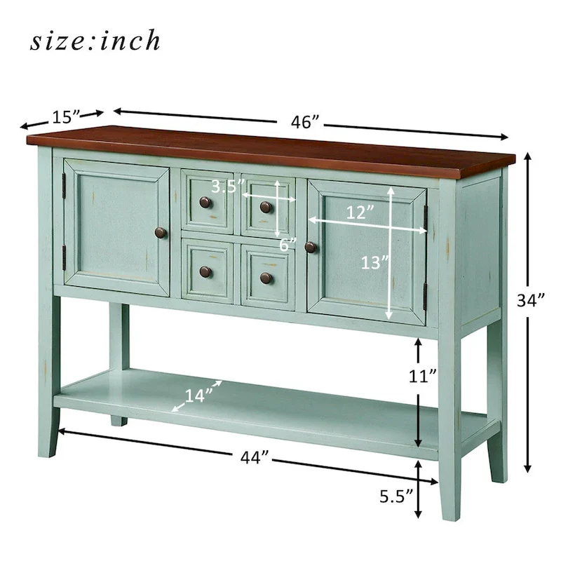 Modern Buffet Sideboard Console Table with Bottom Shelf