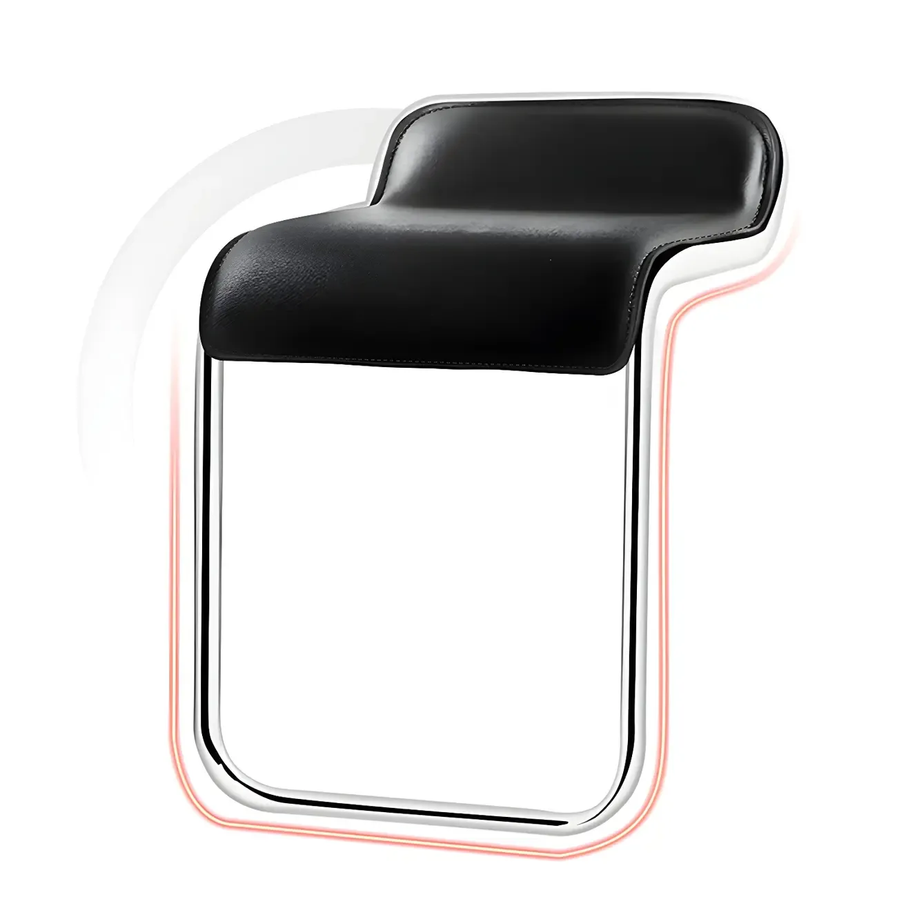 Leather Low Back Metal Adjustable Swivel Bar Stools