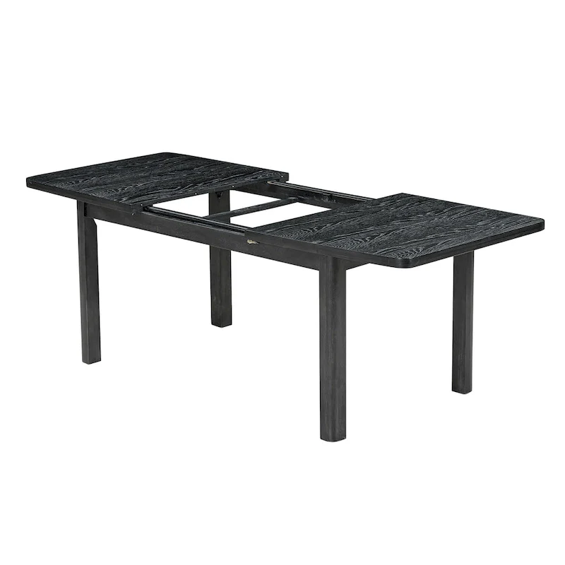 Brown Extendable Dining Table with 8 Upholstered Chairs