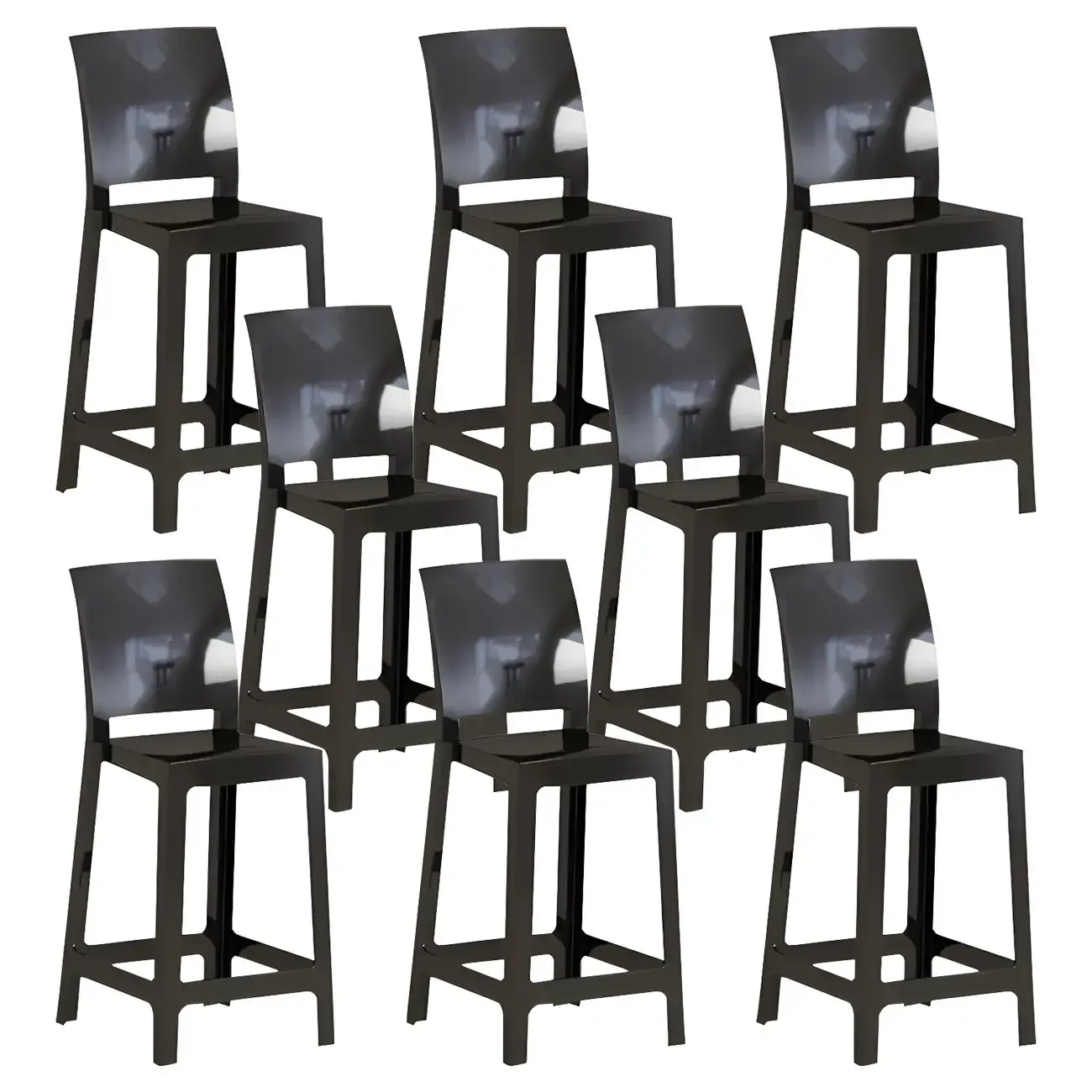 Modern Acrylic Smooth Elegant Circular Backrest Bar Stool