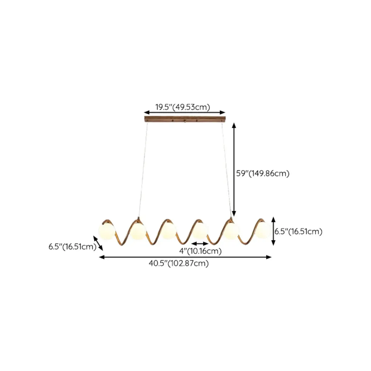 Modern Adjustable Wave Kitchen Island Pendant Light