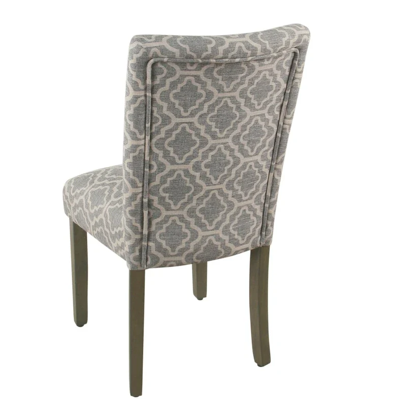 HomePop Parsons Ash Grey Geometric Dining Chair (Set of 2)