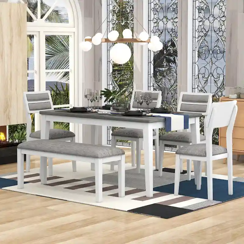 6-Piece Wooden Dining Table Set - 60