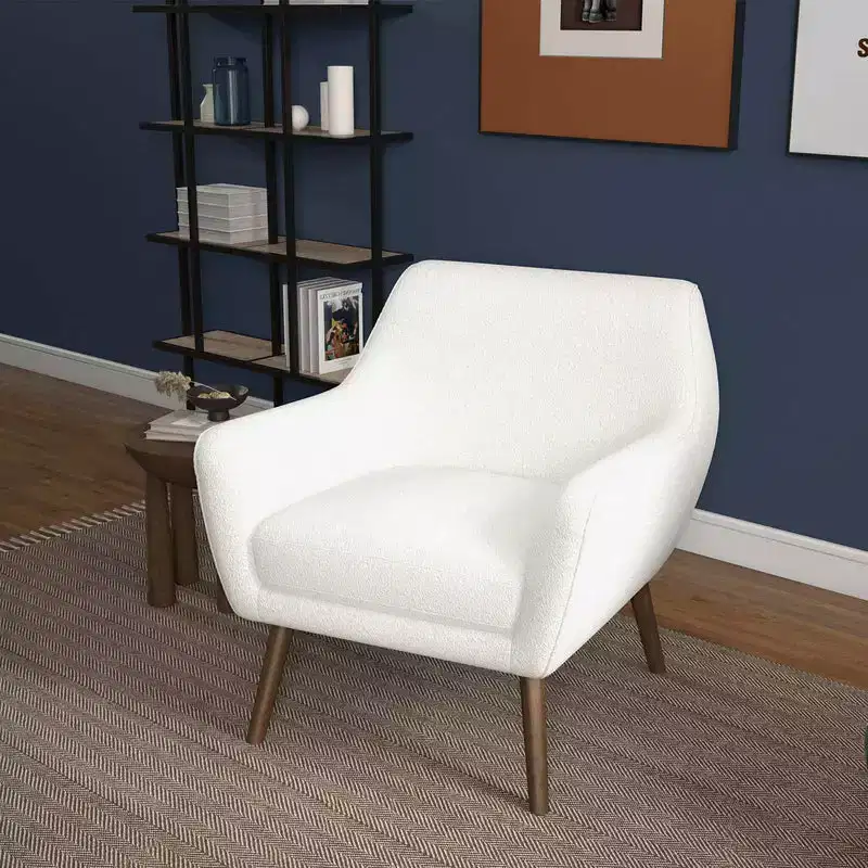 Christopher Knight Home Jill Mid-Century Modern Boucl Accent Chair with Solid Wood Legs