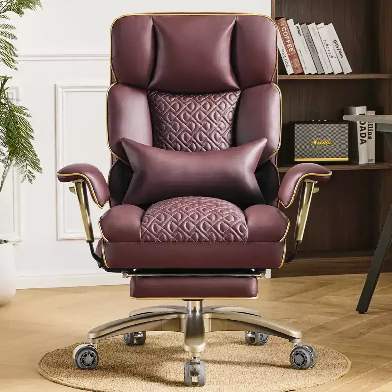 Furniliving Modern Big Tall Executive Office Chair Pu Leather Office Desk Chair With Footrest