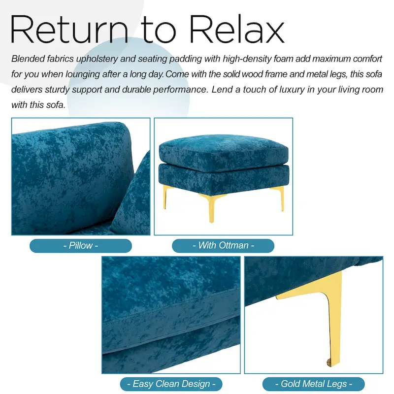 Kata 115  Sectional Sofa with Ottman