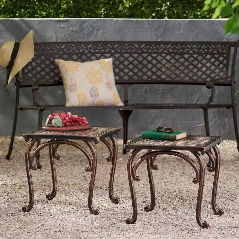 outdoor CAST END TABLE,SET OF 2 PCS