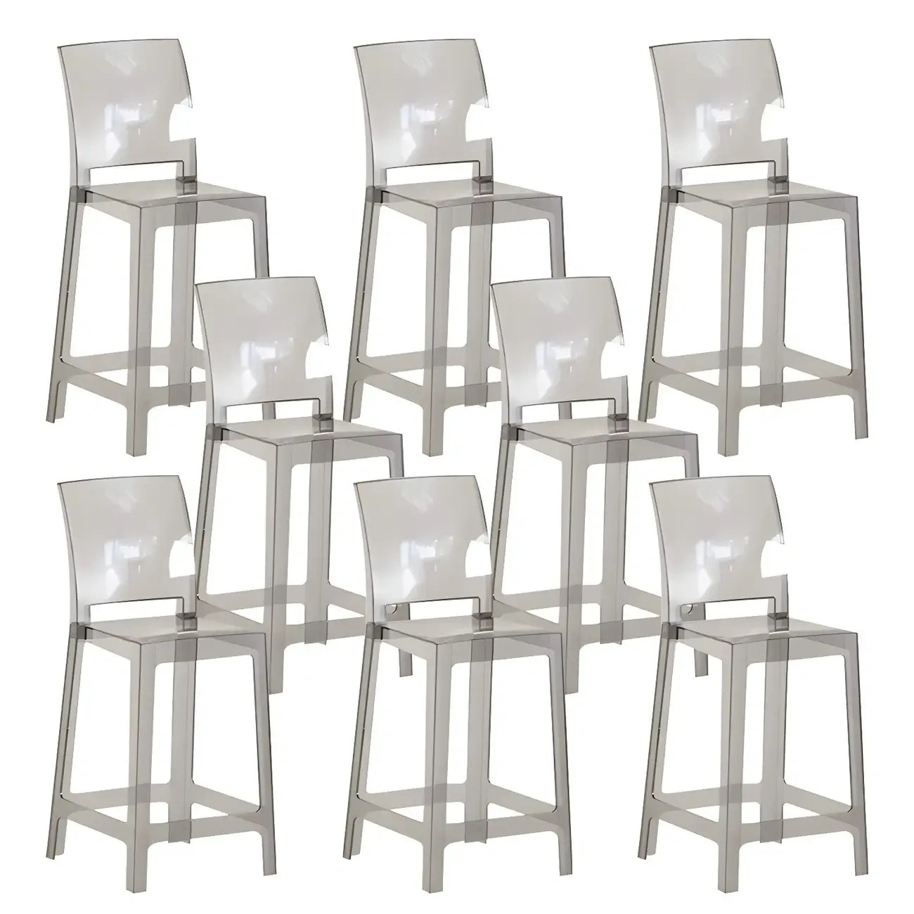 Modern Acrylic Smooth Elegant Circular Backrest Bar Stool