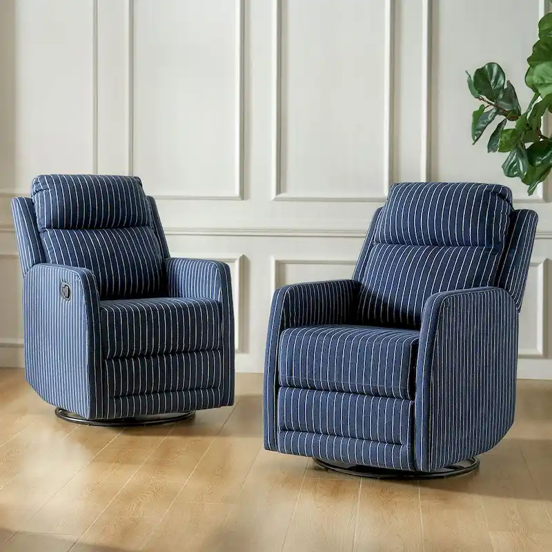 Diana Modern Polyester 360-degree Swivel Rocker Recliner Set of 2 by HULALA HOME
