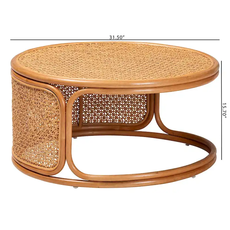 Eldon Bohemian Honey Rattan Coffee Table
