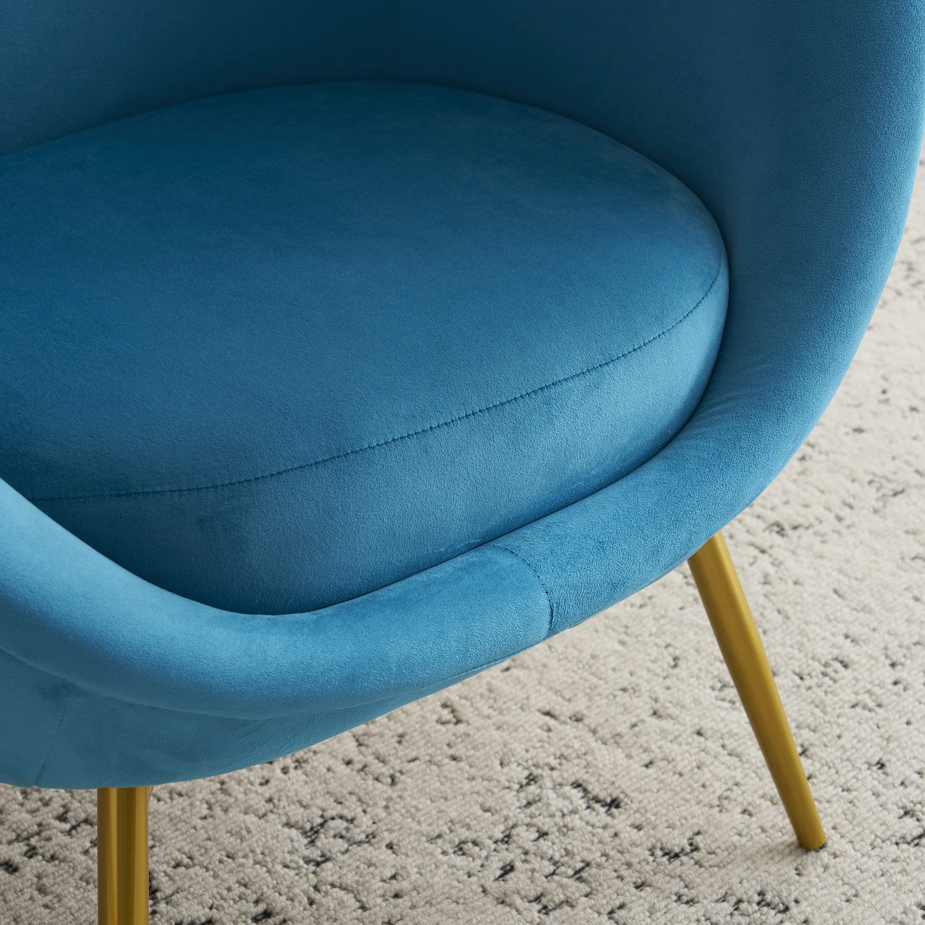 Modern Velvet Accent Chair with Gold Legs