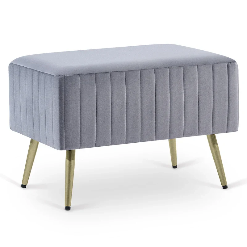 24 Modern Upholstered Entryway Bench with Padded Velvet Seat