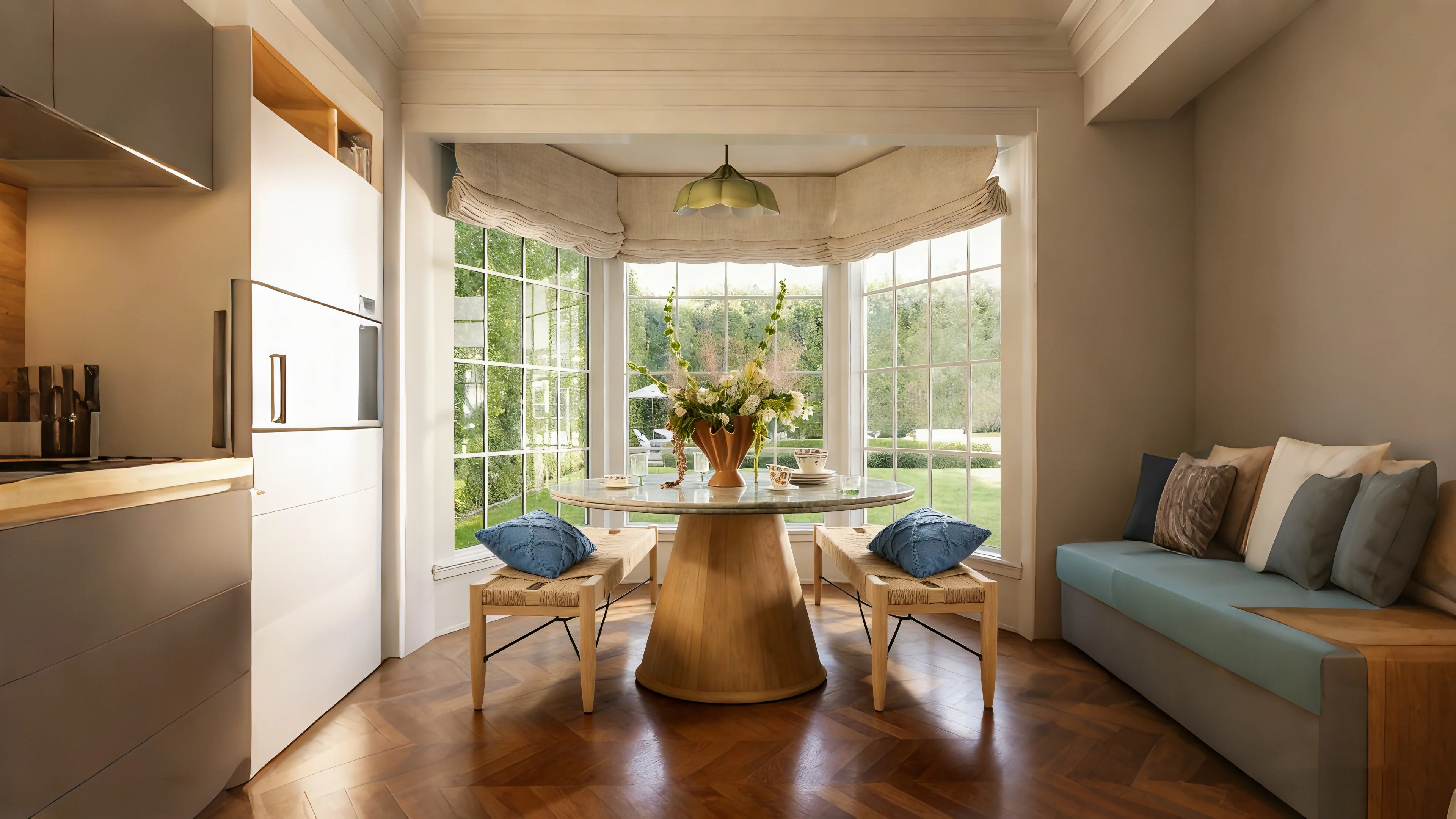 Natural Jute Woven Bench - Mid-Century Style - 47.5