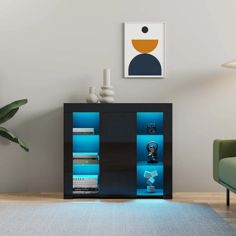 Kitchen Sideboard Cupboard with LED Light,with Drawer and 1 Doors