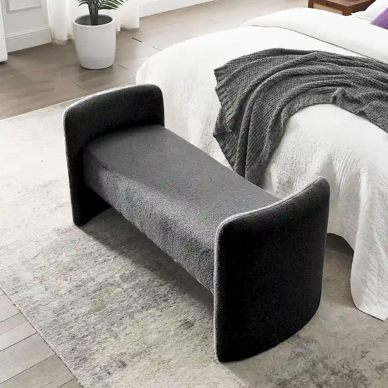 GDFStudio - Harper H-Frame Polyester Upholstered Bench with Modern Versatile Design