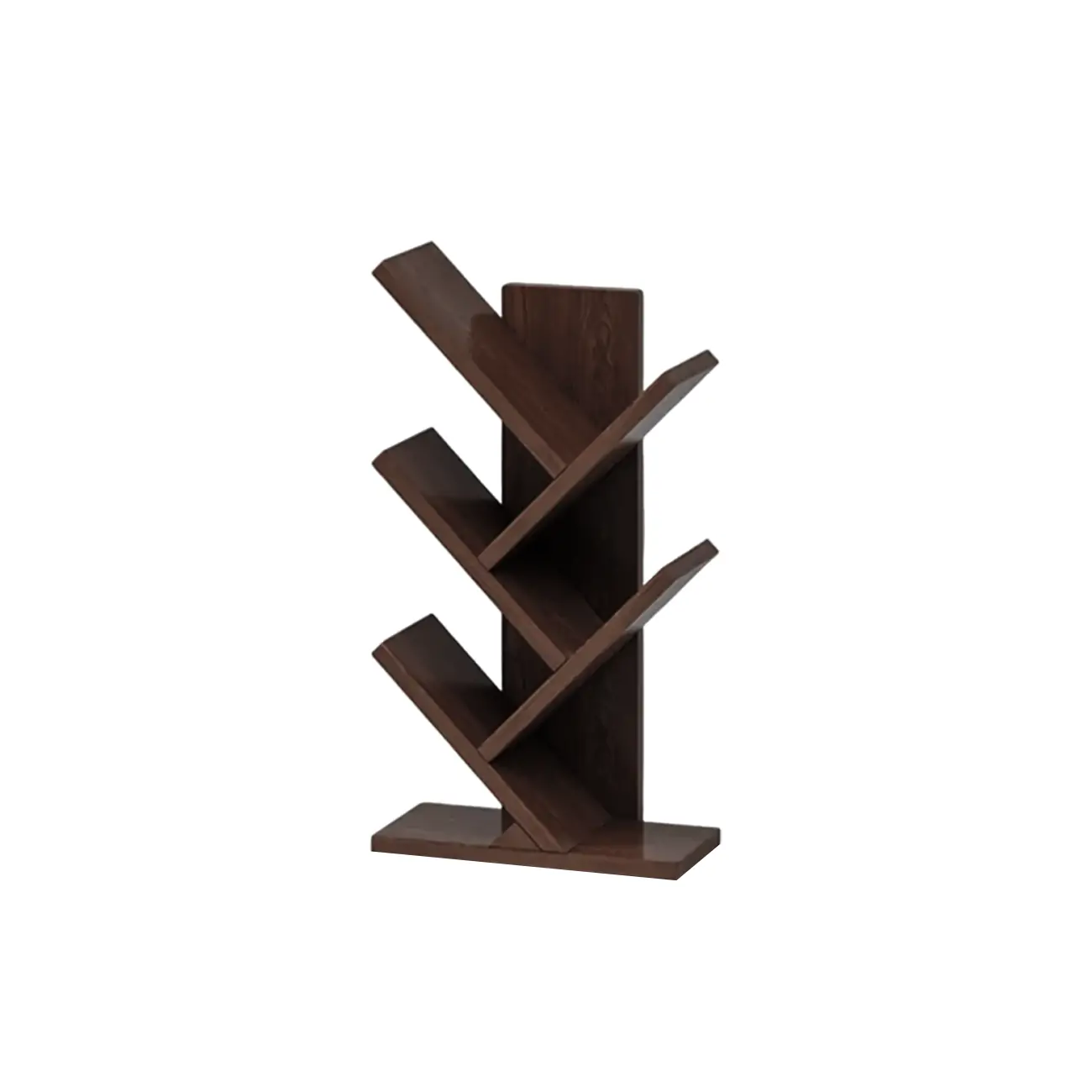 Black Wood Tree-Shaped Vertical Display Bookcase