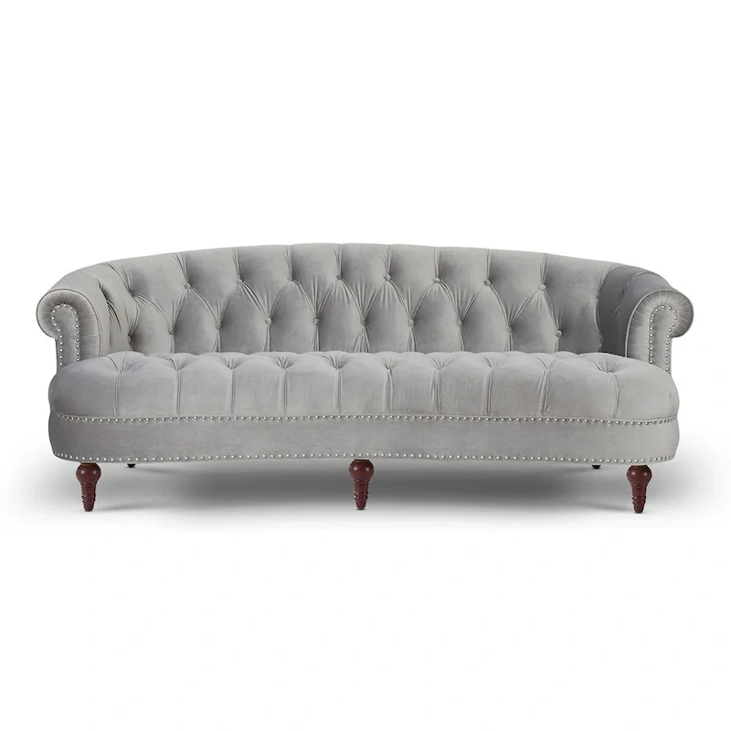 La Rosa 84 Mid-Century Modern Velvet Upholstered Chesterfield Tufted Sofa