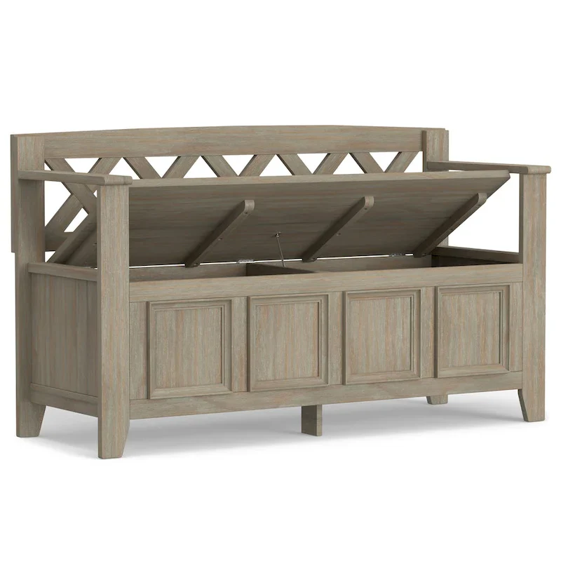 48 Inch Solid Wood Entryway Storage Bench - Seats 2