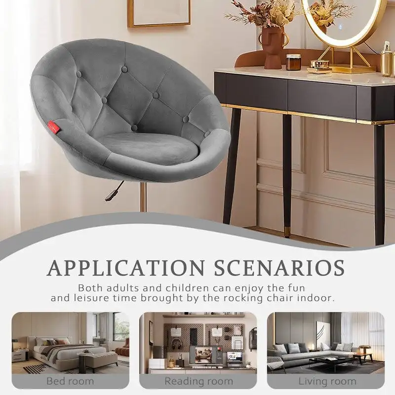 VANITII Accent Chair Swivel Vanity Chair Office Desk Chair Modern Height Adjustable Pink/Grey/White