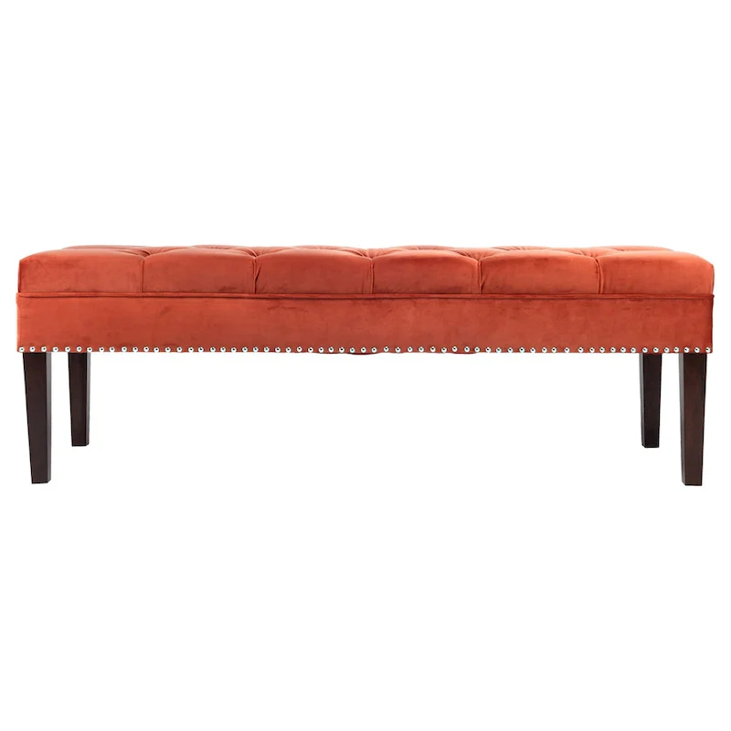 Mid Century Modern Tufted Upholstered Living Room Bench