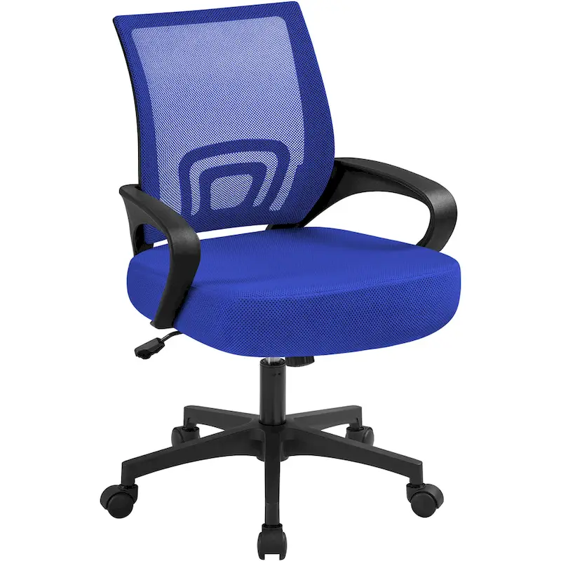 Dark Gray / Red / Grey / Blue / Black / Purple Mid-Back Mesh Swivel Office Chair for 1