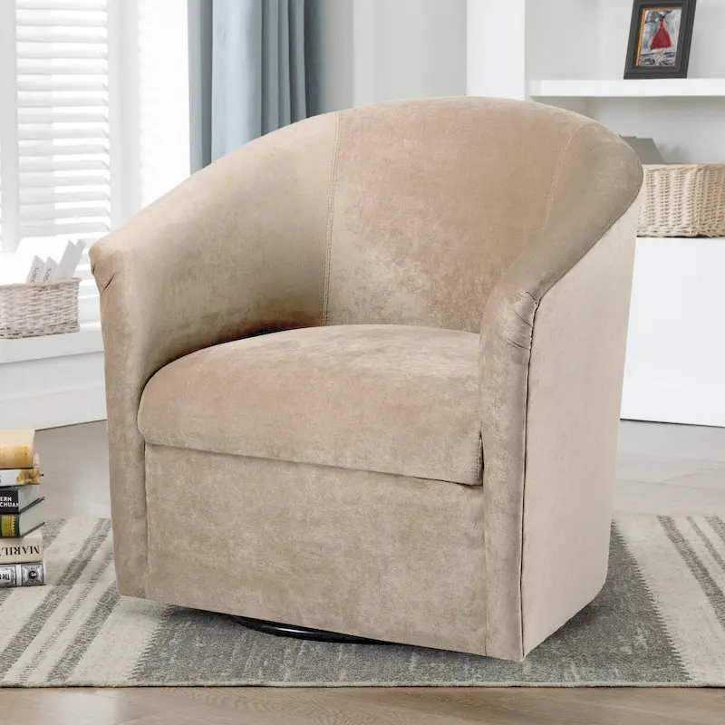 Ellery Modern Microfiber Swivel Accent Chair by