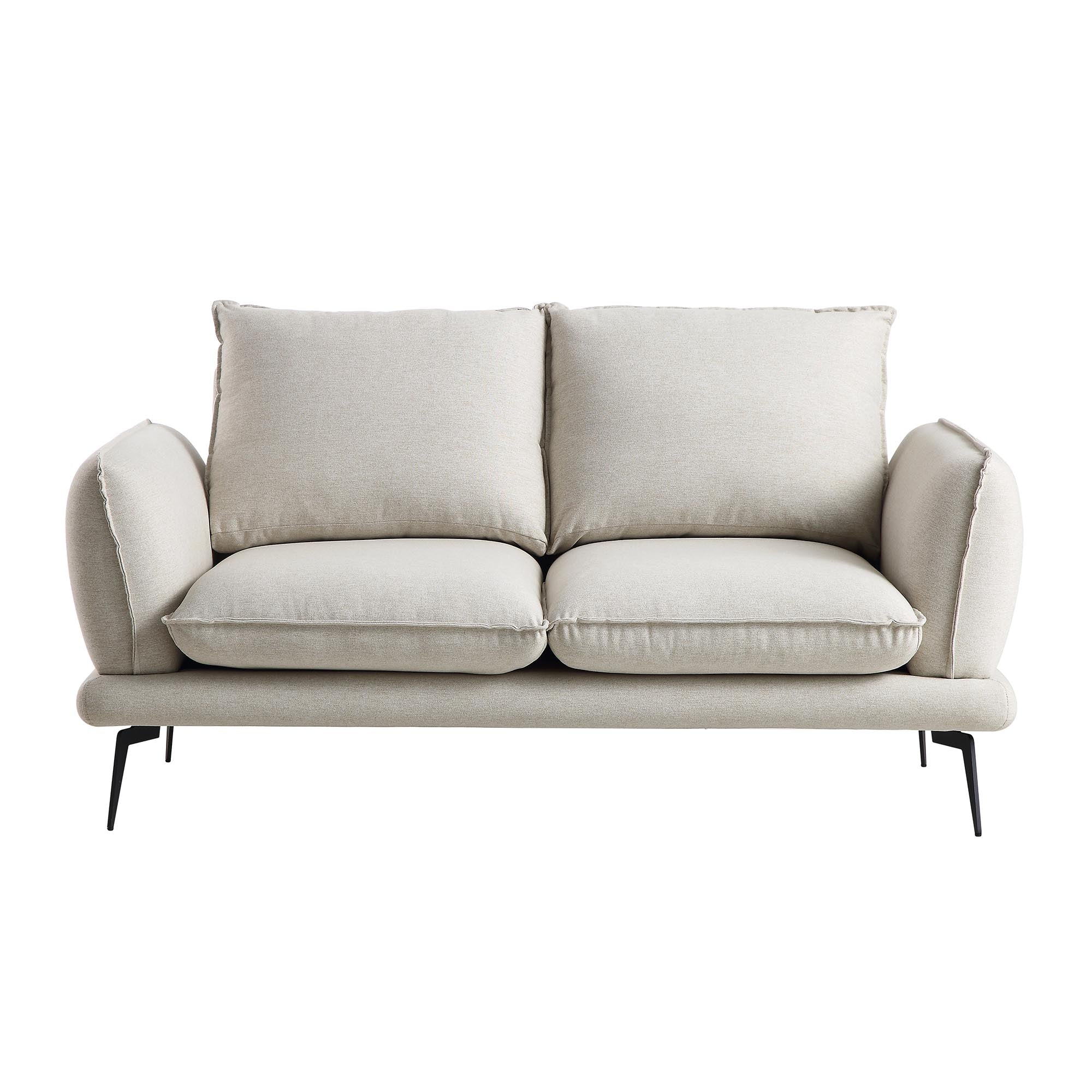 Oatmeal Fabric Sofa, 2-Seater