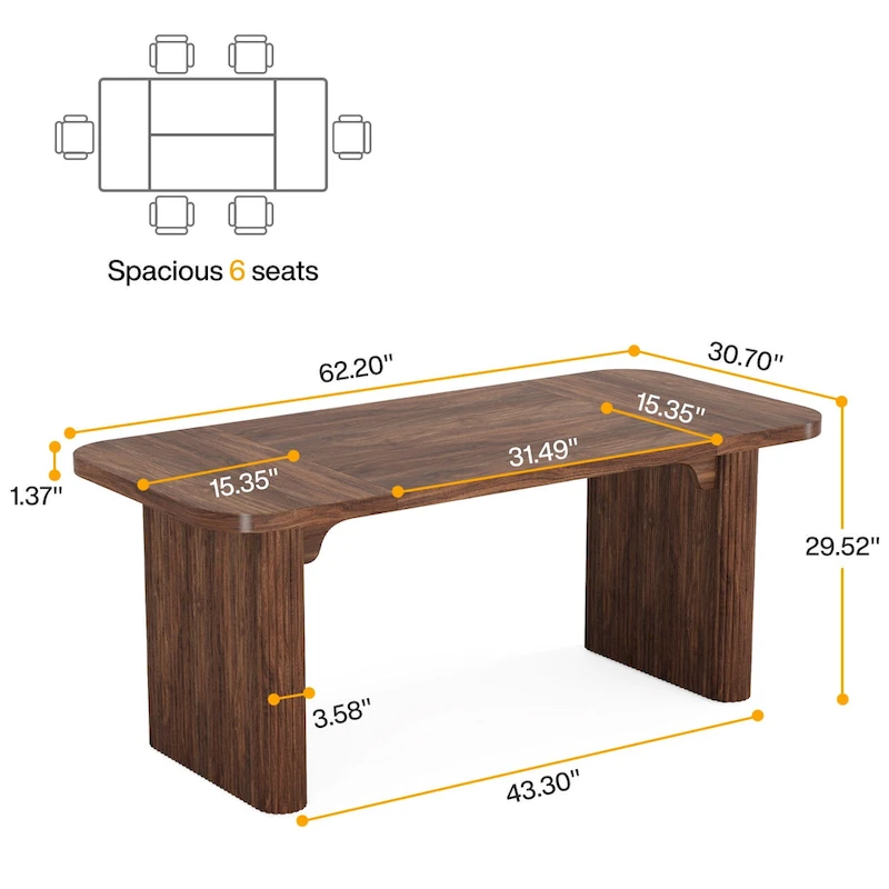 62.99 W Modern Executive Desk Simple Computer Desk with Engineered Wood Top and Legs