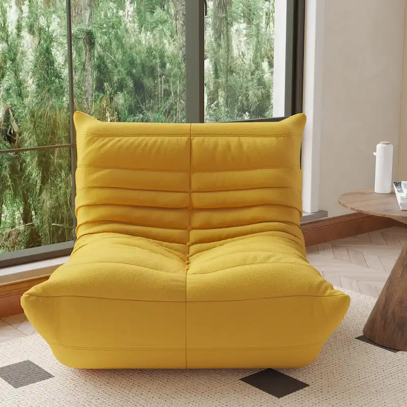 Single Sofa Teddy Fabric Bean Bag Chair