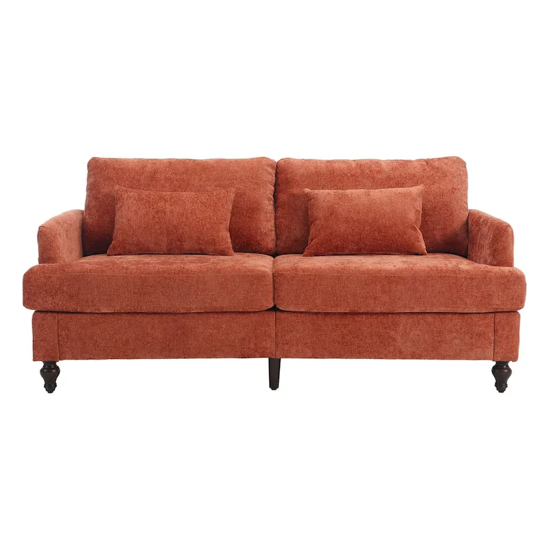 Modern Chenille Fabric Loveseat, 2-Seat Upholstered Loveseat Sofa