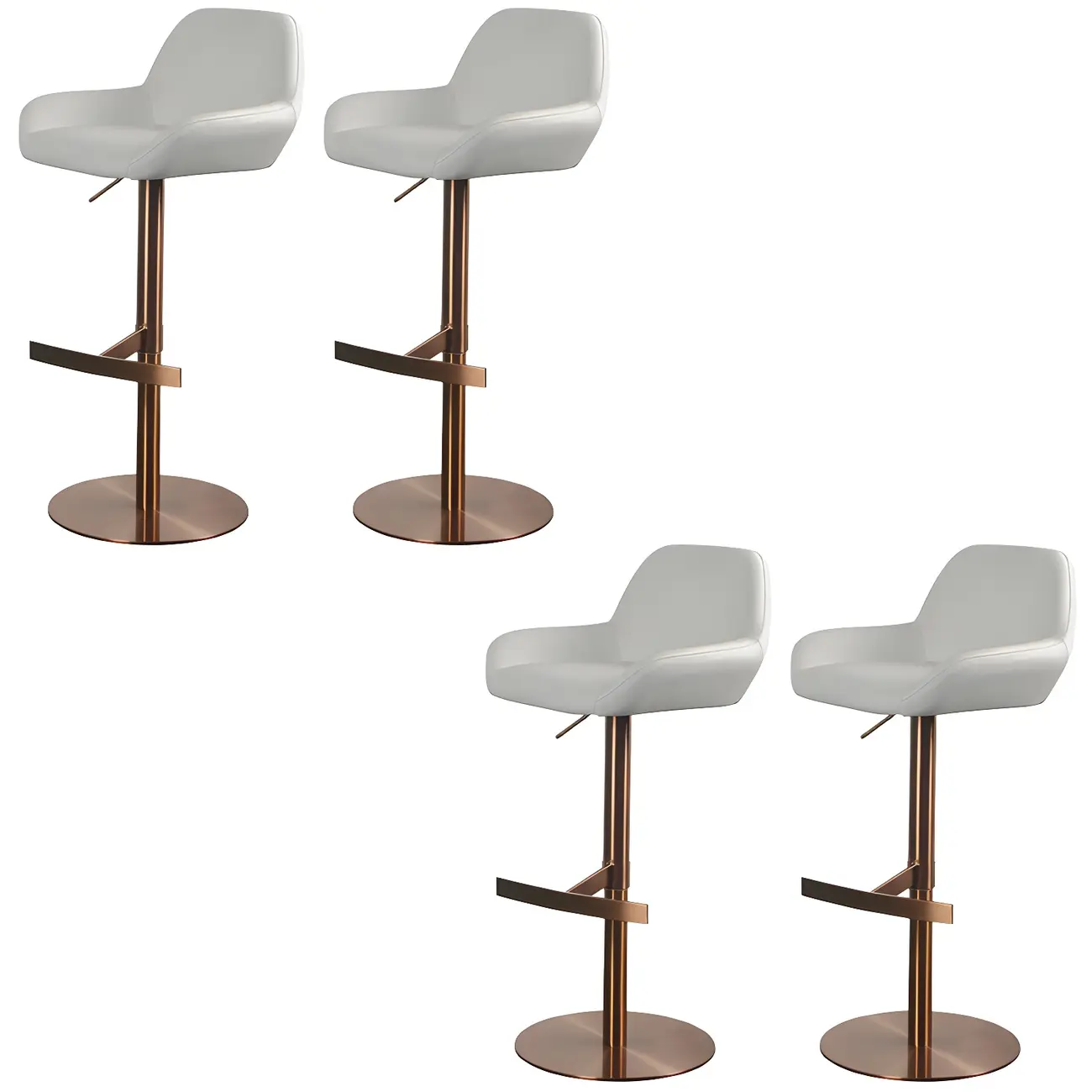 Glossy Metal Bucket Swivel Adjustable Bar Stools