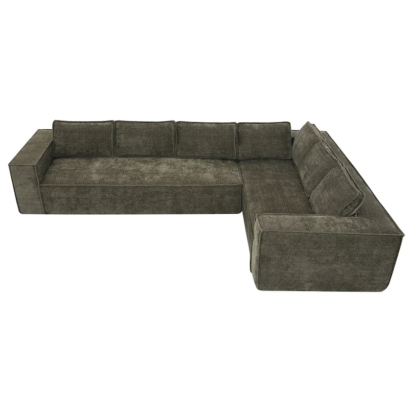 L-Shaped Modular Sectional Sofa, Chenille Cloud Sofa Set