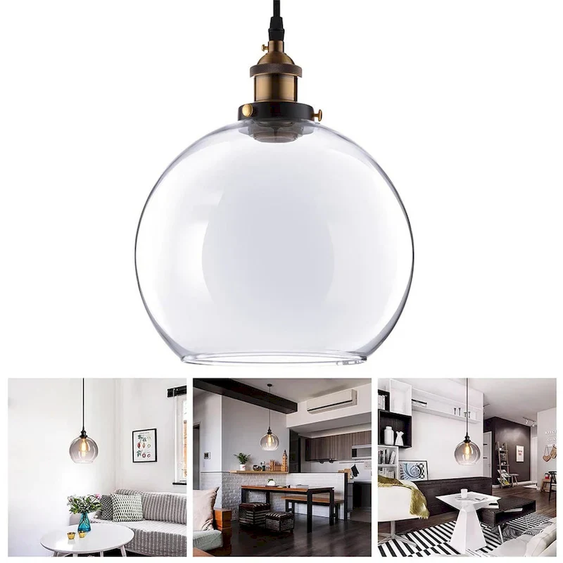 9.8  Ball Shape Glass Ceiling Light/Transparent, Bulb Not Included
