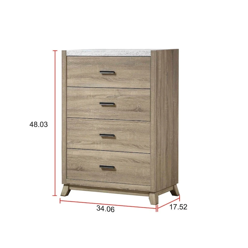 Daemon 4 Piece Light Brown Panel Bedroom Set