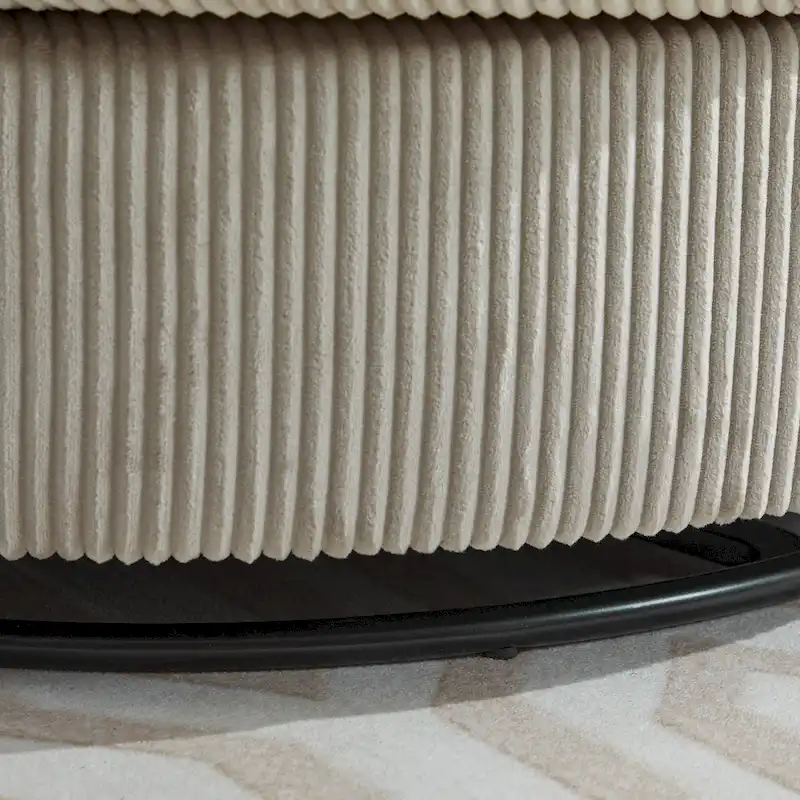 Upholstered Swivel Barrel Armchair Club Chair With Metal Base