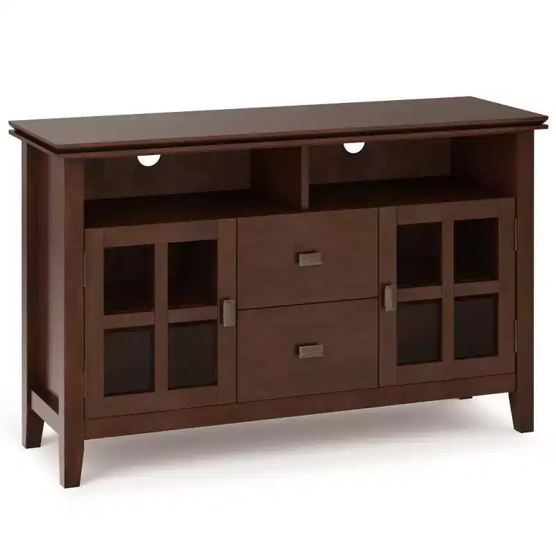 Stratford TV Stand for TVs up to 60" Russet Brown - WyndenHall: Storage Console with Adjustable Shelves